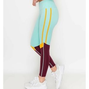Kimberly Mint and Burgundy Leggings